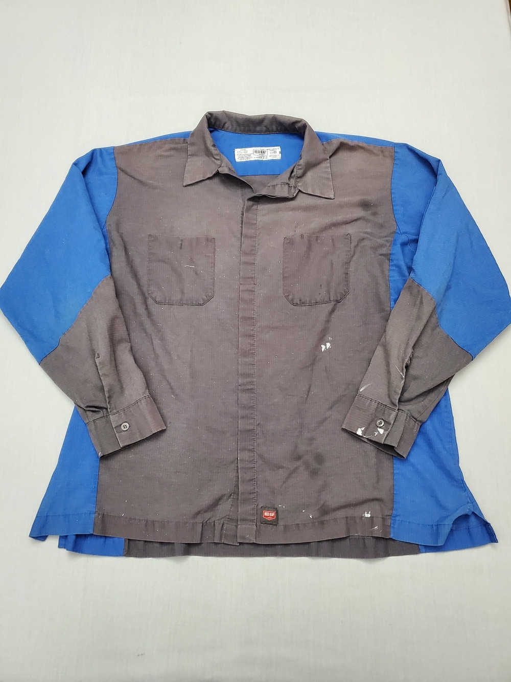 Red Kap Men's Grey and Blue 2XL Work Shirt